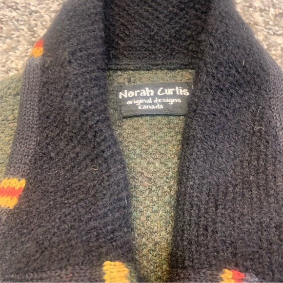 Norah Curtis Canada Vintage Wool Silk Wooden Button Vest - Picture 10 of 11